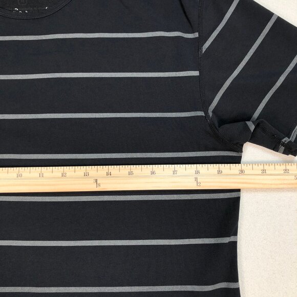 BYLT T-Shirt Mens M Black Stripe Drop Cut LUX Stretch Crew Neck Tee Short Sleeve - Picture 8 of 12
